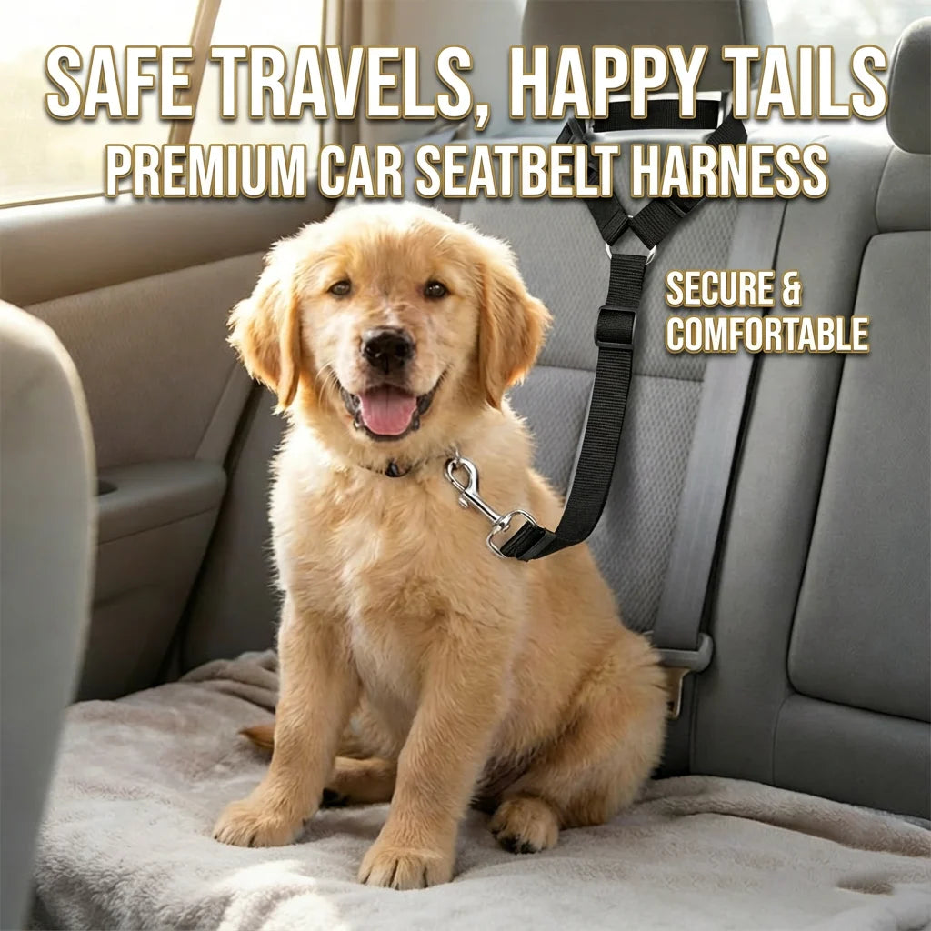 Adjustable 20cm 2-in-1 Nylon Pet Car Seat Belt Leash