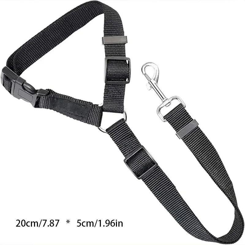 Adjustable 20cm 2-in-1 Nylon Pet Car Seat Belt Leash