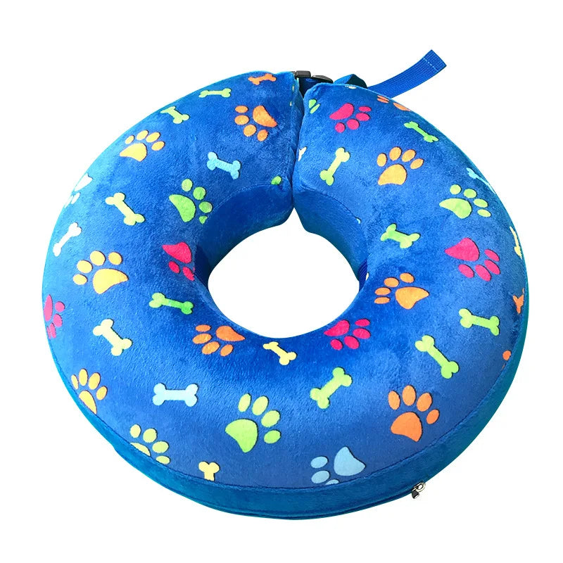 Soft Inflatable Dog Collar Post-Surgery Recovery Donut, Stops Licking Wounds