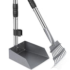 Dog Pooper Stainless Long Adjustable Handles Scooper and Tray