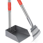 Dog Pooper Stainless Long Adjustable Handles Scooper and Tray