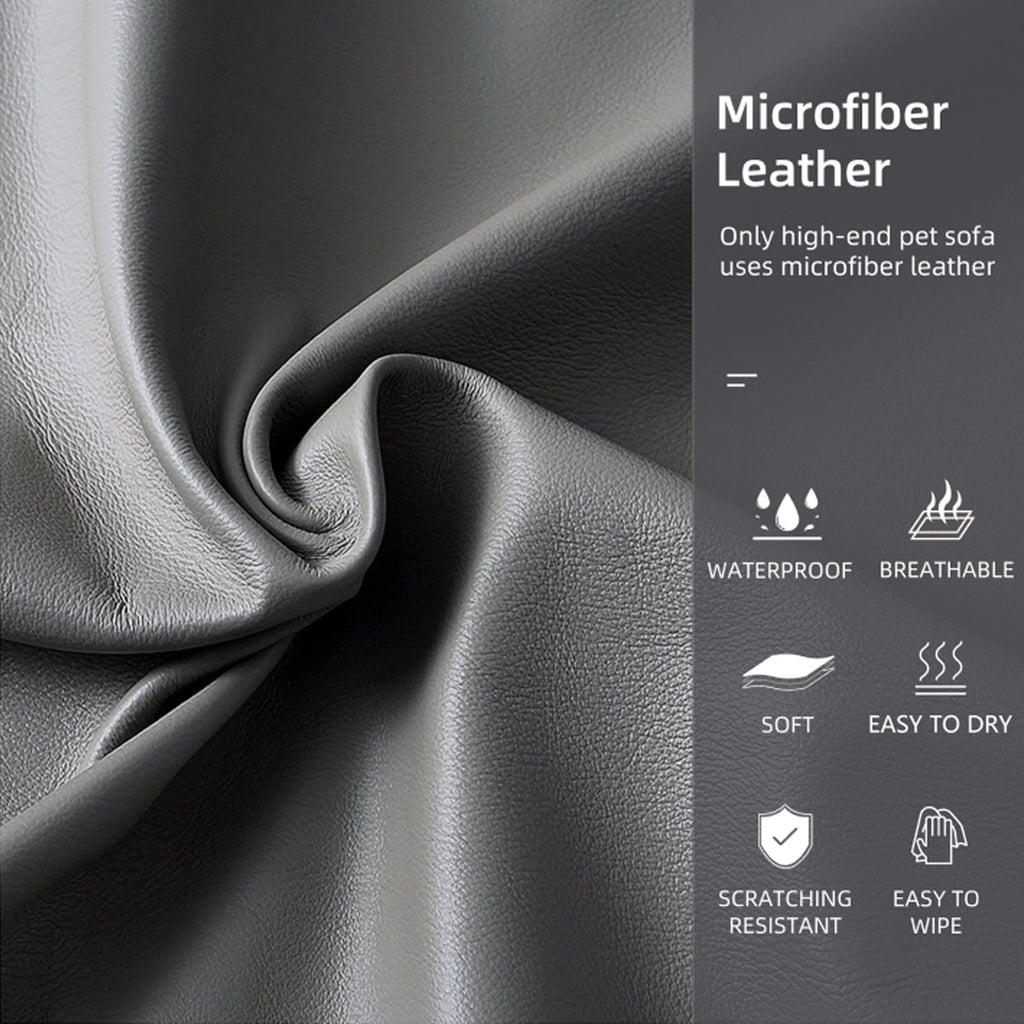 M-XXL Orthopedic Dog Calming Removable Cover Bed Bolster Microfiber Leather