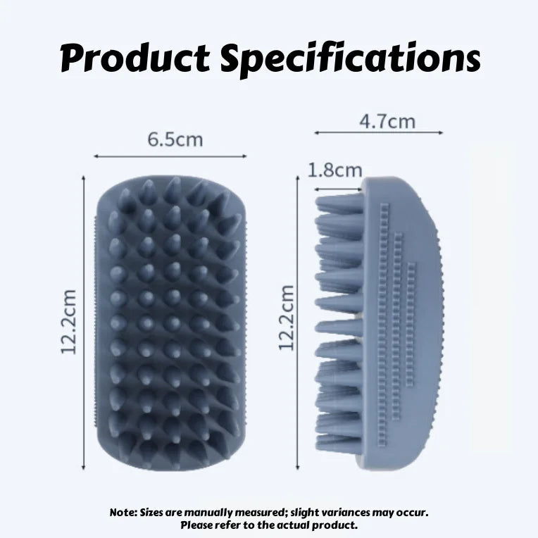 3-Head Silicone Bath Massage Brush with Fur Removal for Pets