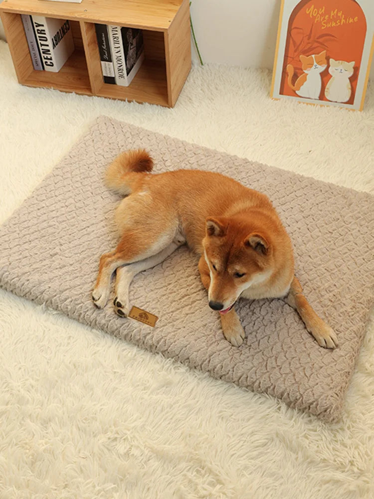 3D Foam Pet Bed With Removable Washable Waterproof Faux Cover