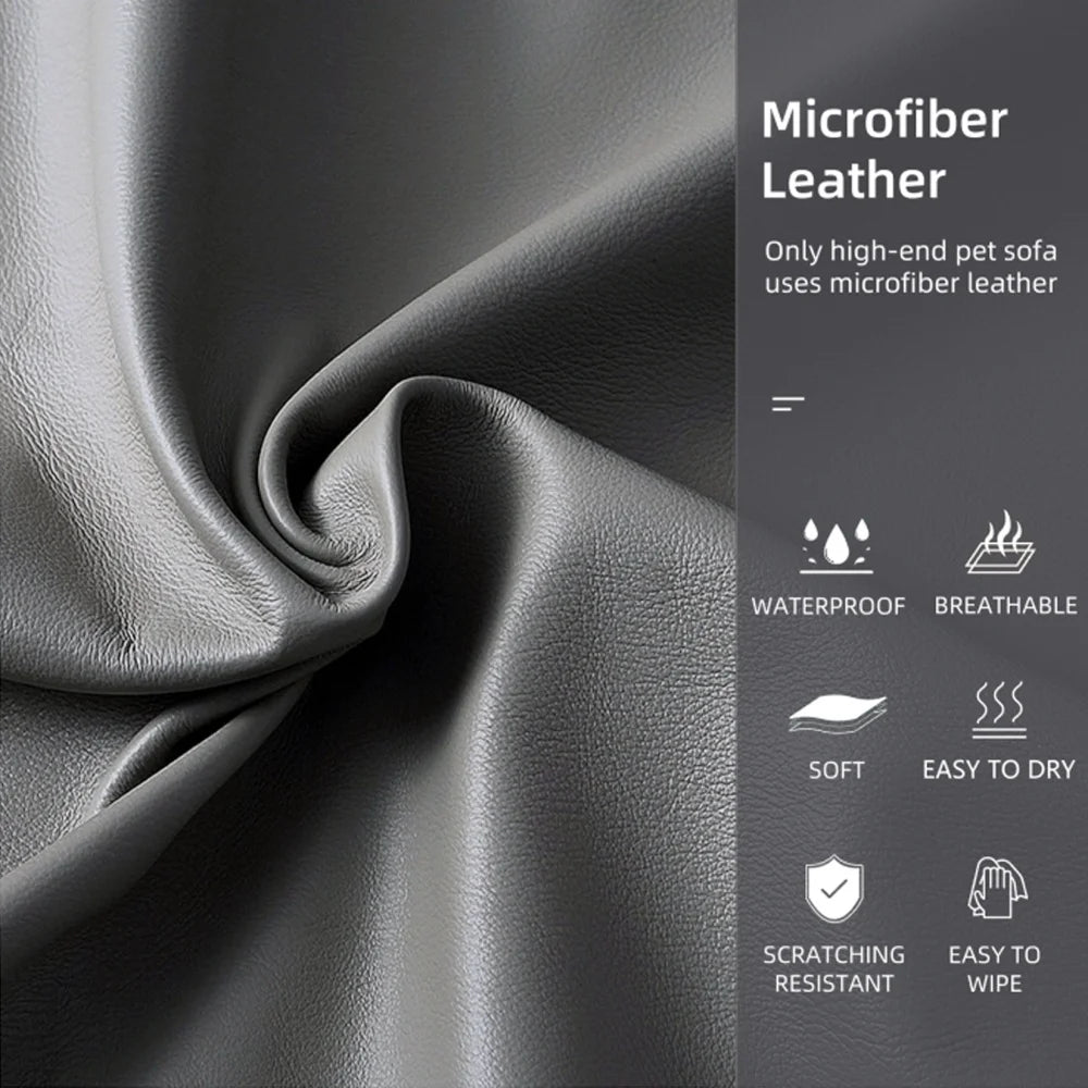 M-XXL Orthopedic Dog Calming Removable Cover Bed Bolster Microfiber Leather