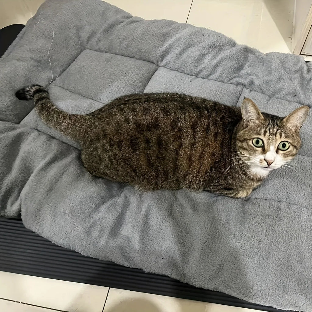Oversized Rectangle Plush Pet Bed, Soft Polyester
