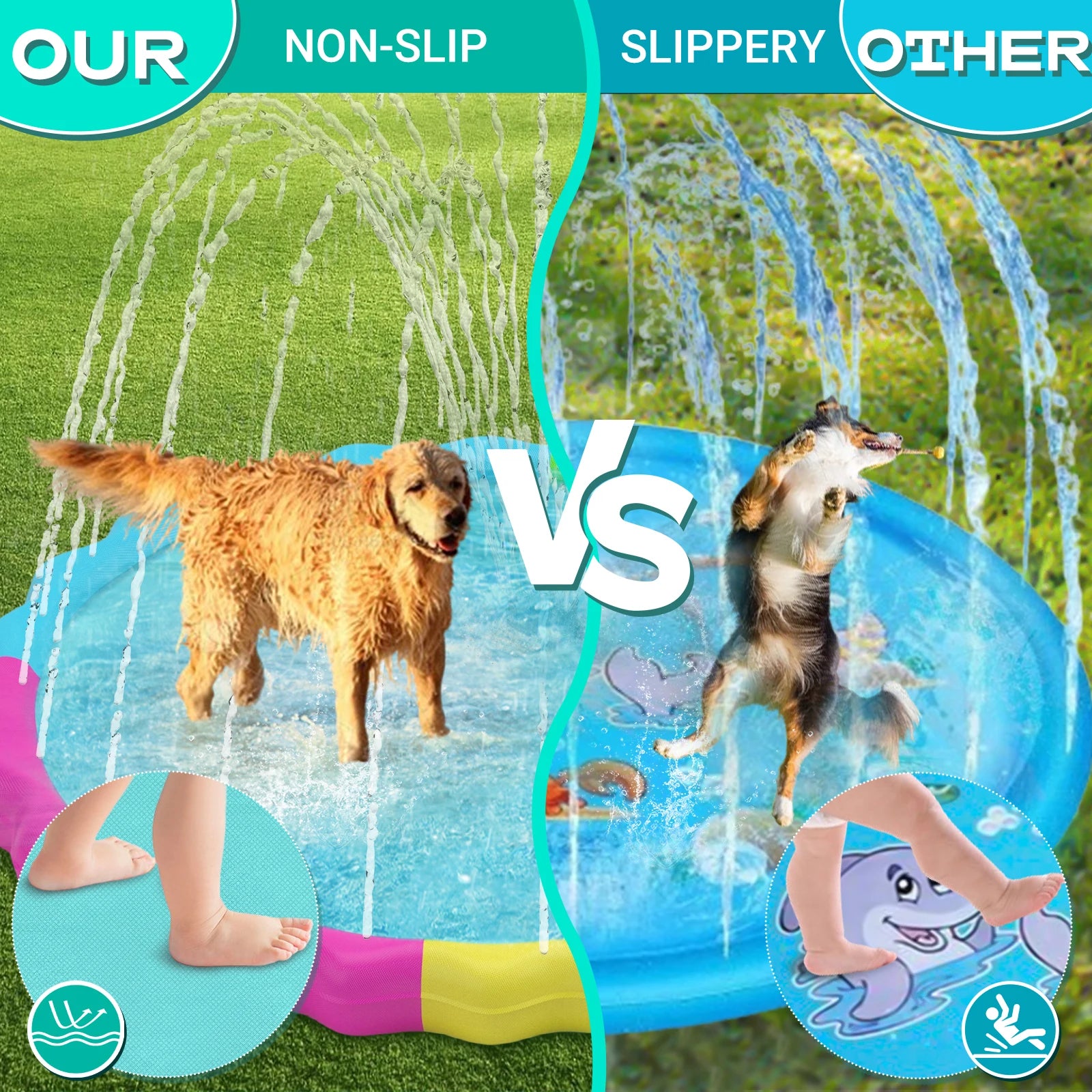 Interactive Non-Slip Sprinkler Splash Play Pad for Dogs