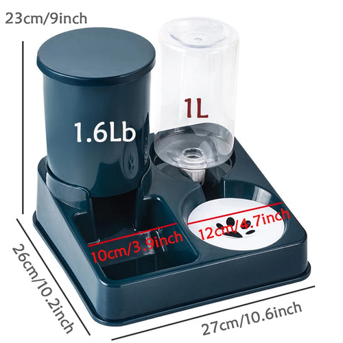 Automatic Pet Feeder Water Dispenser Set, 2 In 1