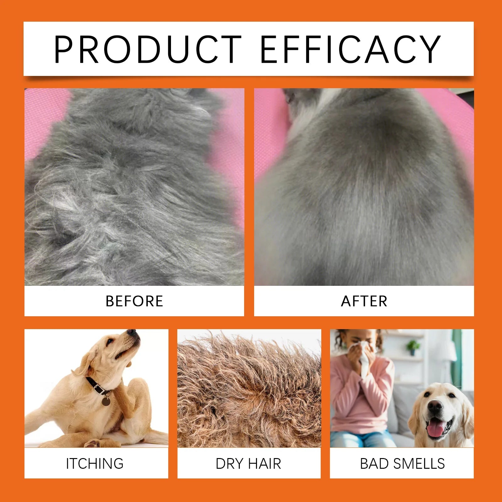 Natural Pet Shampoo Removes Odor & Tangles, Flea & Insect Repellent,