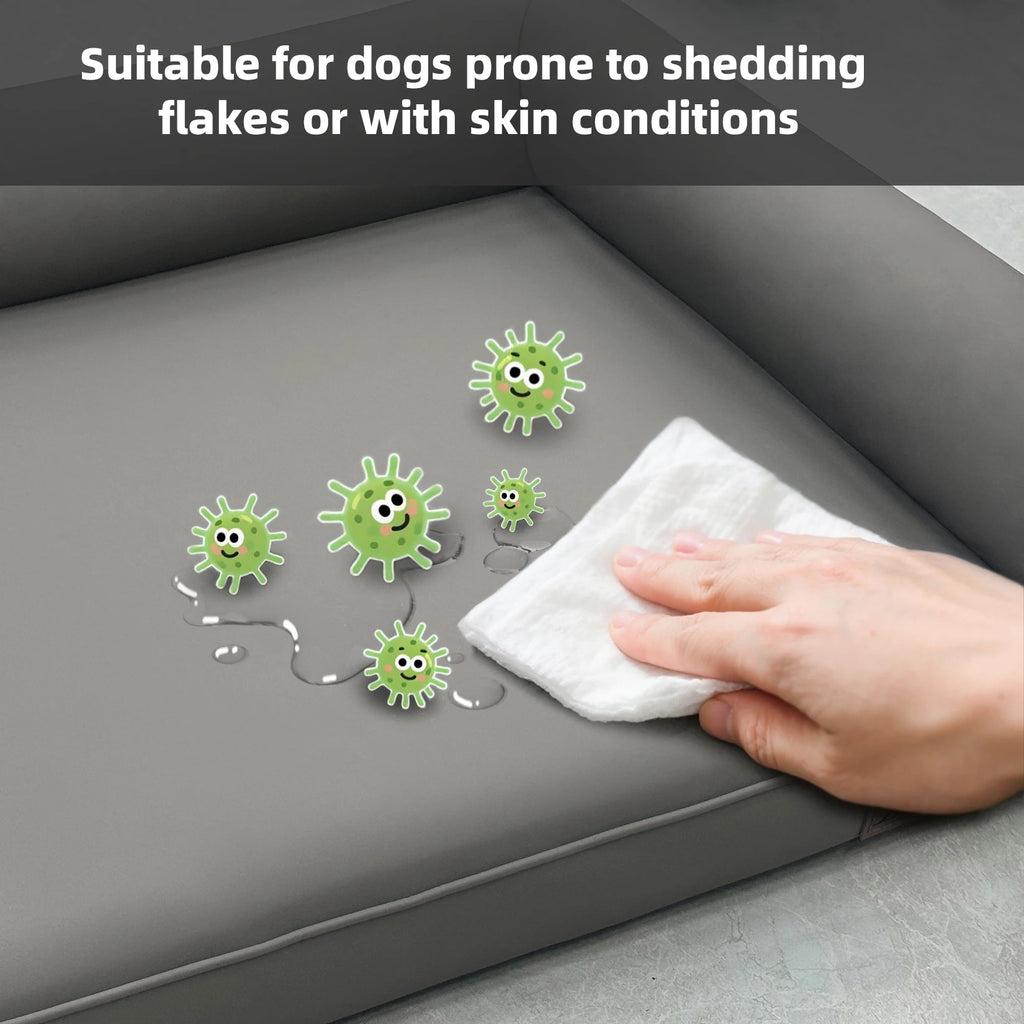 M-XXL Orthopedic Dog Calming Removable Cover Bed Bolster Microfiber Leather