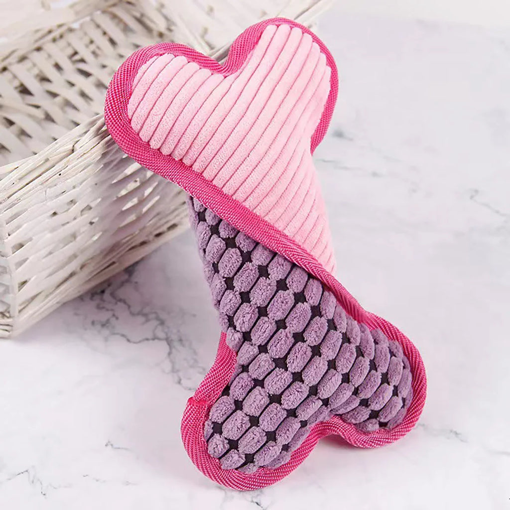 Dogs Plush Squeaky Stuffed Bones Toys, Puppy Birthday Gifts