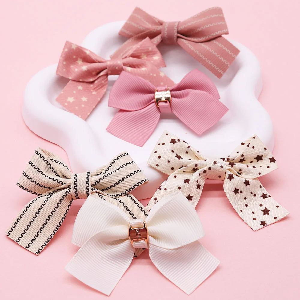 2PCS Cute Dog Hair Clips Multi-Style Dog Bows